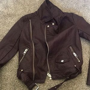 American eagle brown leather jacket